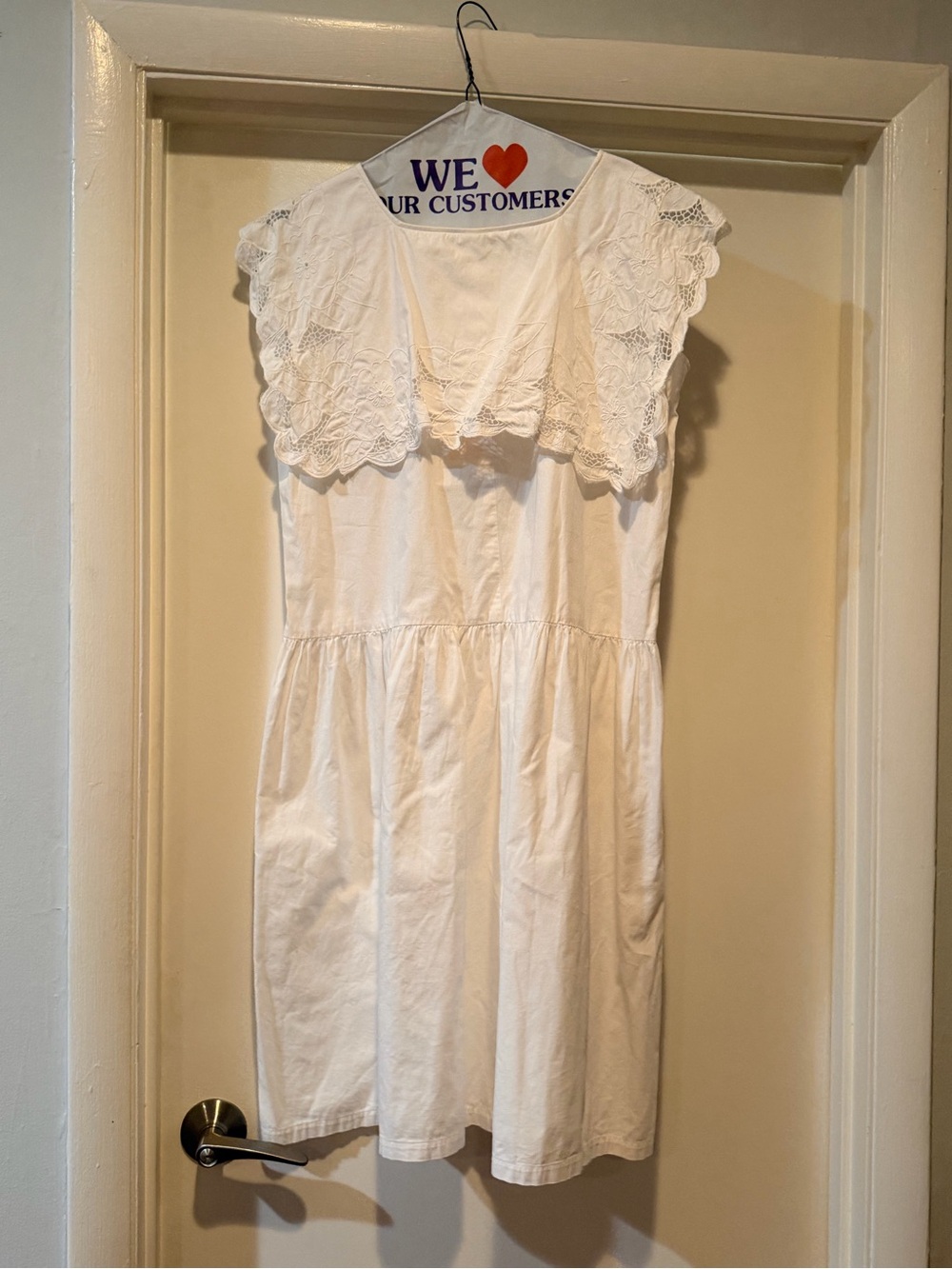 Vintage White Mini Dress with Lace Capelet